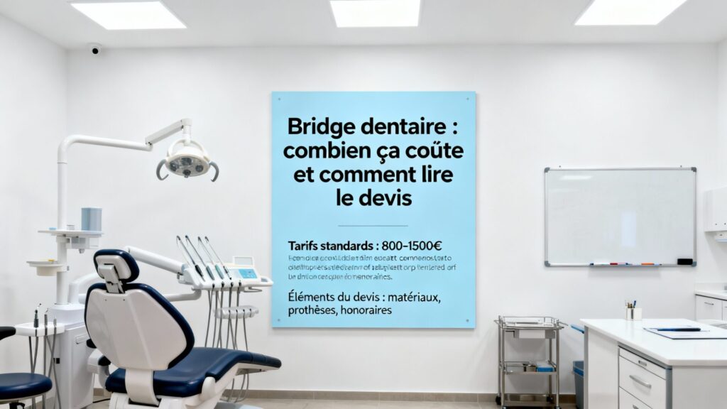 Bridge dentaire : combien ça coûte et comment lire le devis avec texte