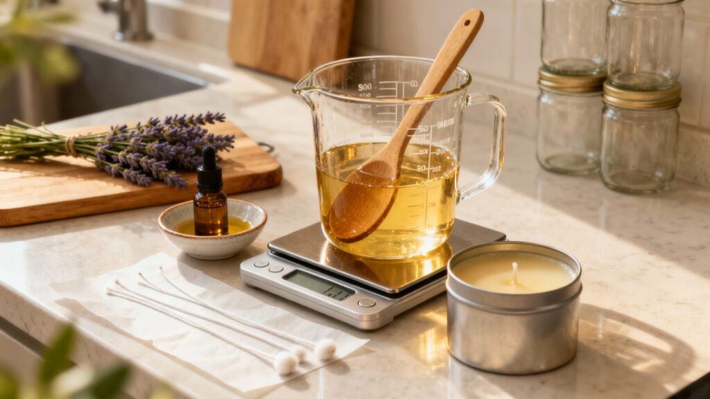 Comment faire une bougie parfumée maison étape par étape sans aucun texte