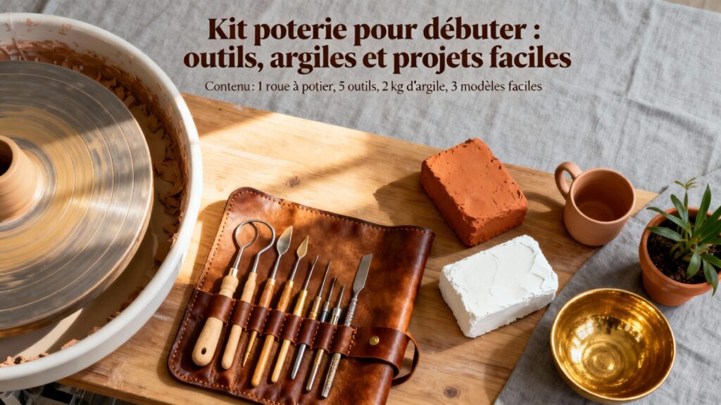 Kit poterie pour débuter : outils, argiles et projets faciles avec texte