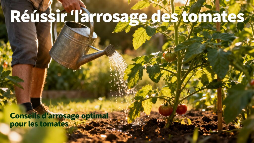 Réussir l'arrosage des tomates avec texte