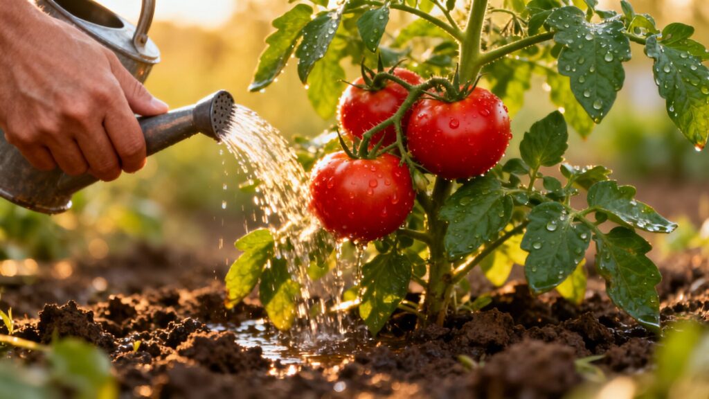 Réussir l'arrosage des tomates sans aucun texte