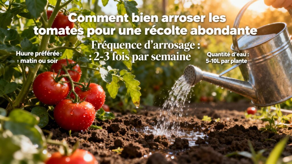 Comment bien arroser les tomates pour une récolte abondante avec texte
