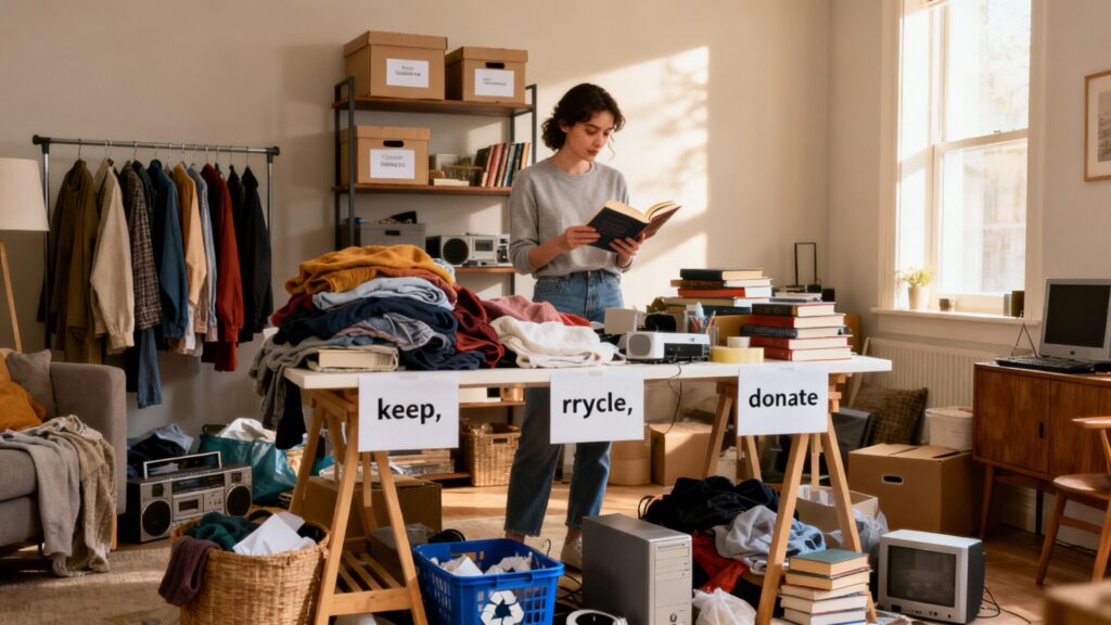 Débarras d'appartement : guide de tri, valorisation et recyclage sans aucun texte