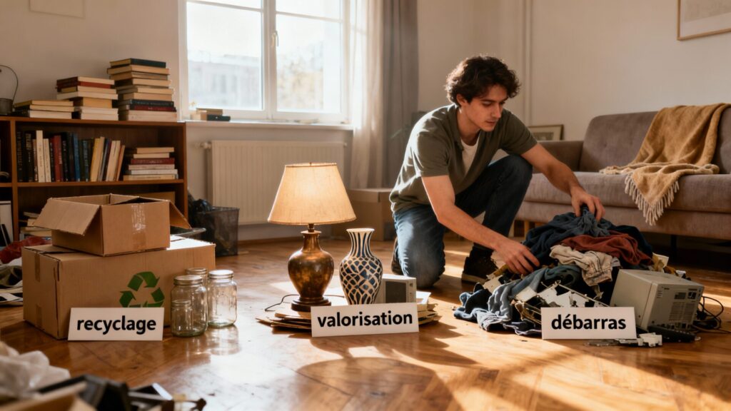 Débarras d'appartement : guide de tri, valorisation et recyclage sans aucun texte