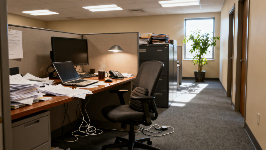Aménagement pro : 10 erreurs courantes qui ruinent le confort et la productivité au bureau sans aucun texte