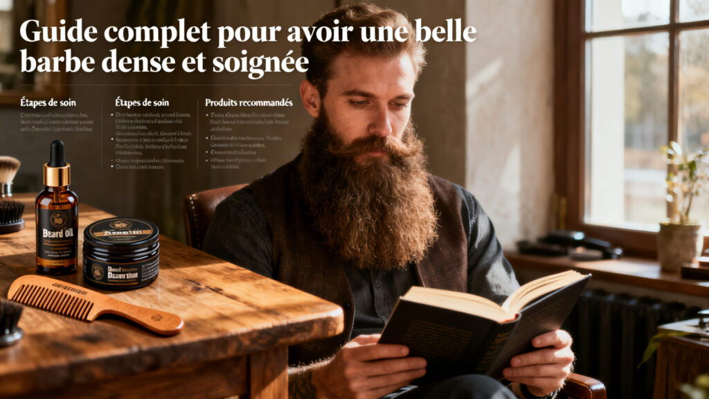 Guide complet pour avoir une belle barbe dense et soignée avec texte