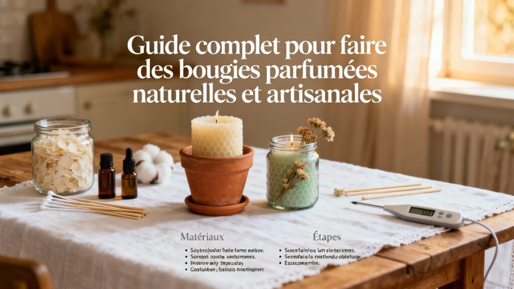 Guide complet pour faire des bougies parfumées naturelles et artisanales avec texte