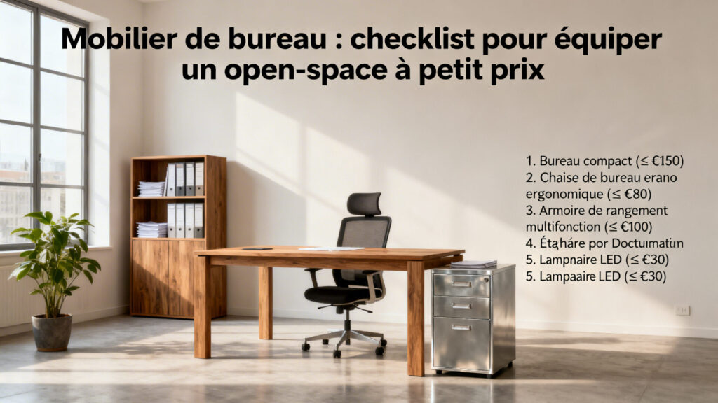 Mobilier de bureau : checklist pour équiper un open-space à petit prix avec texte