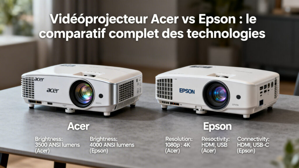 Vidéoprojecteur Acer vs Epson : le comparatif complet des technologies avec texte