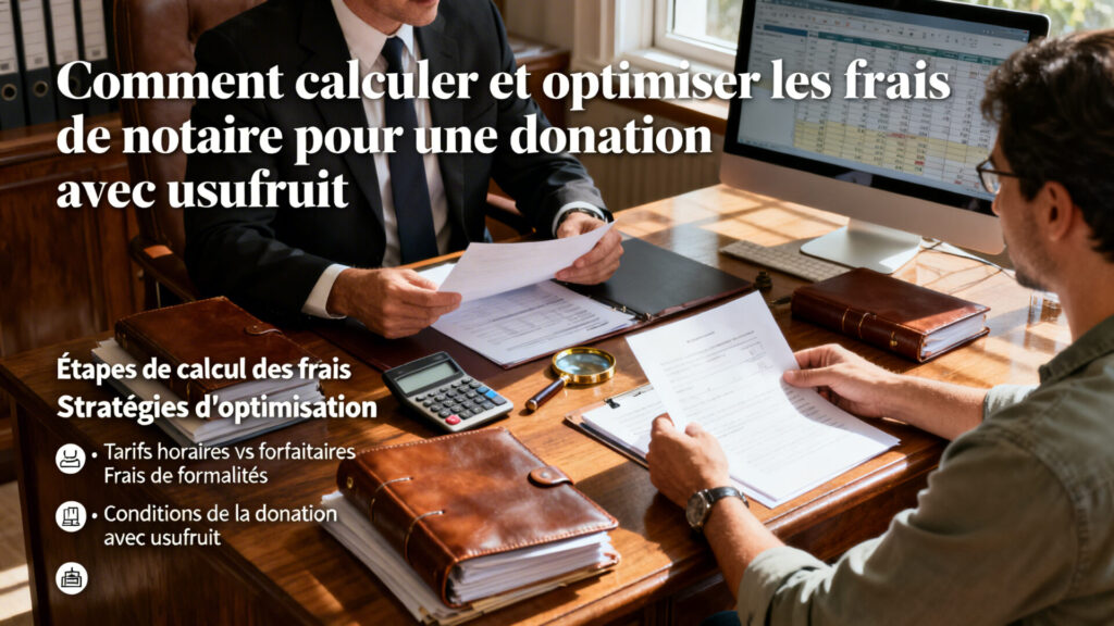 Comment calculer et optimiser les frais de notaire pour une donation avec usufruit.
