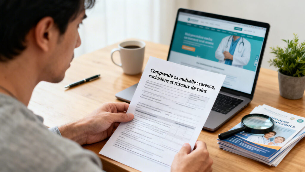 Comprendre sa mutuelle : carence, exclusions et réseaux de soins sans aucun texte