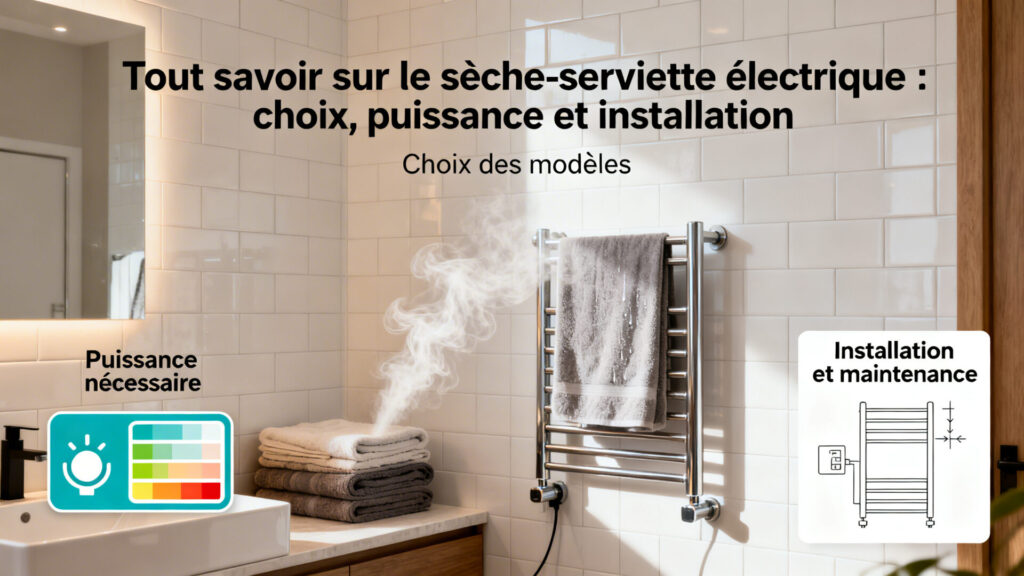 Tout savoir sur le sèche-serviette électrique : choix, puissance et installation.