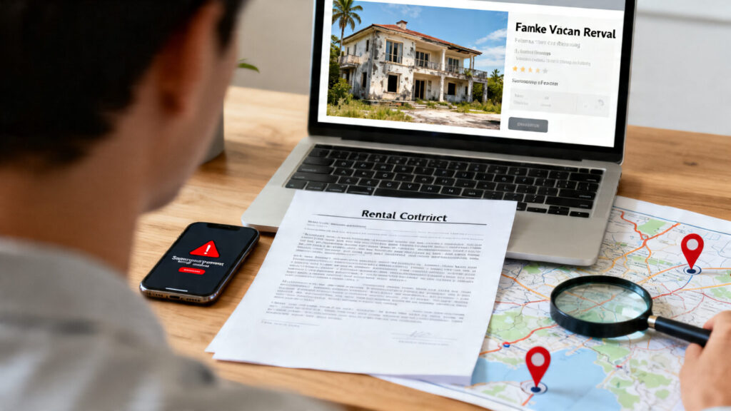Arnaques à la location de vacances : comment repérer et éviter les pièges sans aucun texte