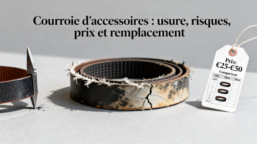 Courroie d'accessoires : usure, risques, prix et remplacement avec texte