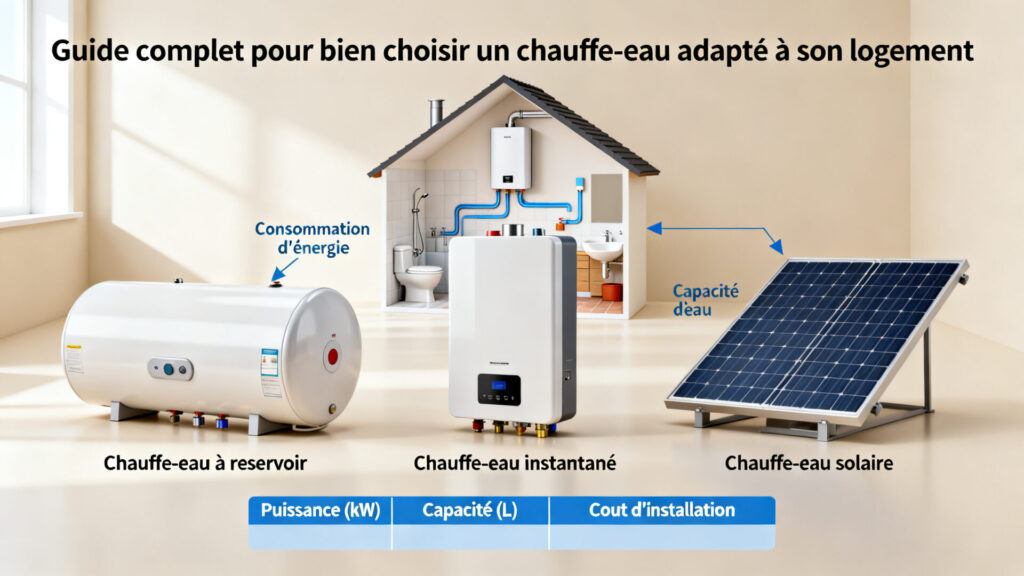 Guide complet pour bien choisir un chauffe-eau adapté à son logement avec texte