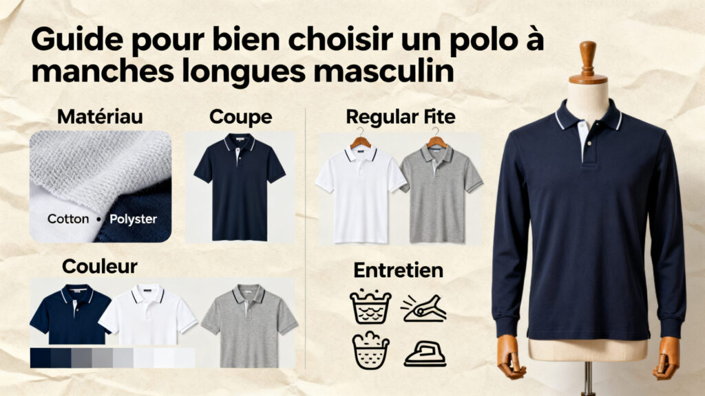 Guide pour bien choisir un polo à manches longues masculin avec texte