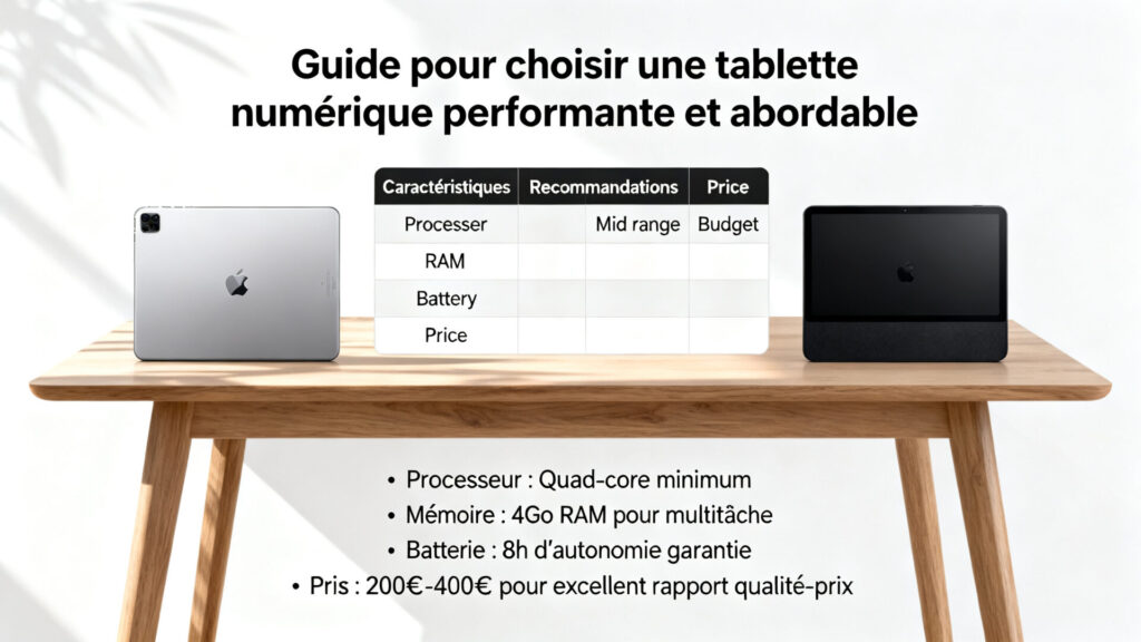 Guide pour choisir une tablette numérique performante et abordable.