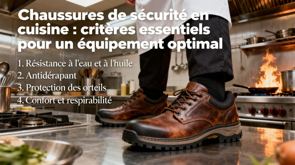 Chaussures de sécurité en cuisine : critères essentiels pour un équipement optimal avec texte