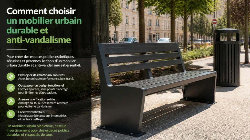 Comment choisir un mobilier urbain durable et anti-vandalisme avec texte