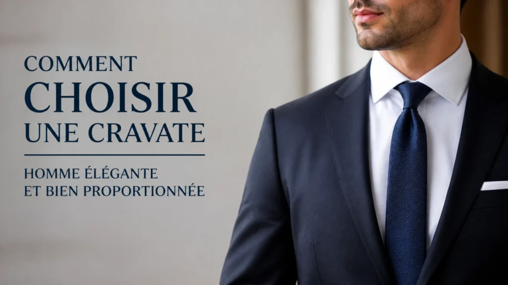 Comment choisir une cravate homme élégante et bien proportionnée avec texte